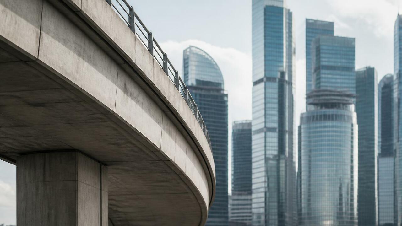 Строительство нового путепровода у «Москва-Сити...